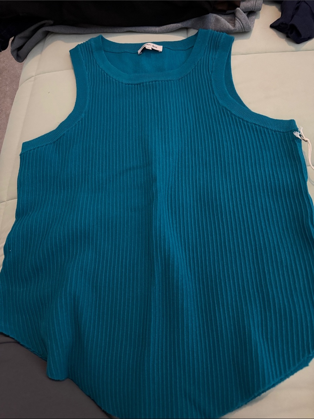 Women's Teal Ribbed Sleeveless Tank Top - Unbranded
